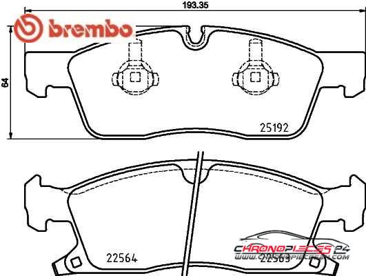 Achat de BREMBO P 37 022 Kit de plaquettes de frein, frein à disque pas chères