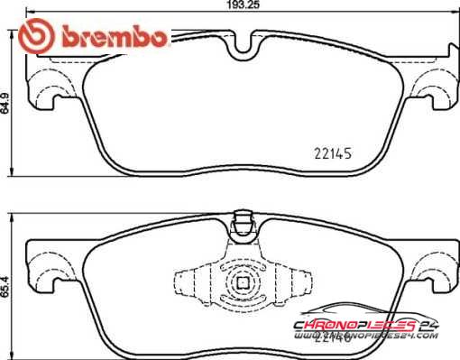 Achat de BREMBO P 44 026 Kit de plaquettes de frein, frein à disque pas chères