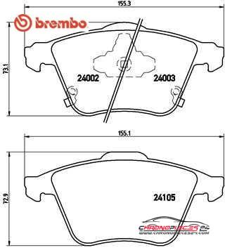 Achat de BREMBO P 49 038 Kit de plaquettes de frein, frein à disque pas chères