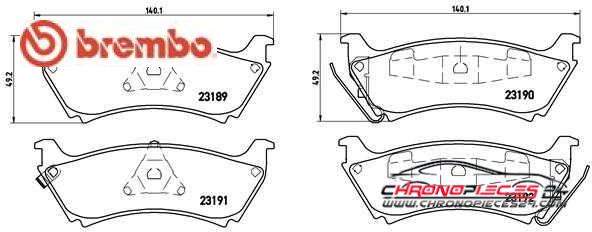 Achat de BREMBO P 50 040 Kit de plaquettes de frein, frein à disque pas chères