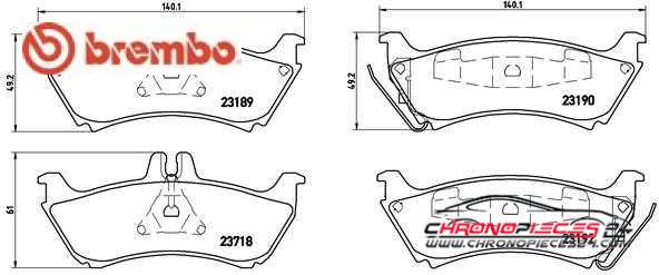 Achat de BREMBO P 50 044 Kit de plaquettes de frein, frein à disque pas chères