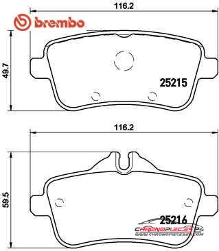 Achat de BREMBO P 50 099 Kit de plaquettes de frein, frein à disque pas chères