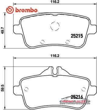 Achat de BREMBO P 50 100 Kit de plaquettes de frein, frein à disque pas chères