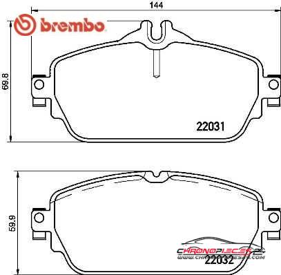 Achat de BREMBO P 50 118 Kit de plaquettes de frein, frein à disque pas chères