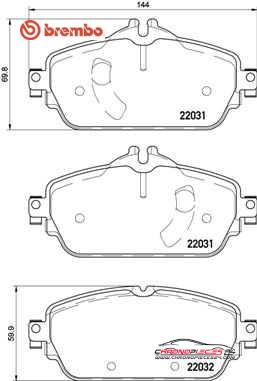 Achat de BREMBO P 50 119 Kit de plaquettes de frein, frein à disque pas chères