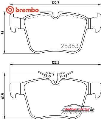 Achat de BREMBO P 50 122 Kit de plaquettes de frein, frein à disque pas chères