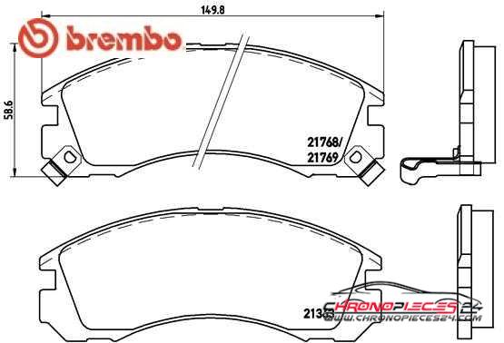 Achat de BREMBO P 54 017 Kit de plaquettes de frein, frein à disque pas chères