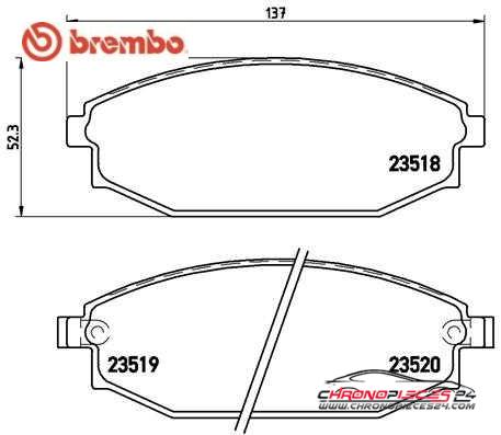 Achat de BREMBO P 54 027 Kit de plaquettes de frein, frein à disque pas chères