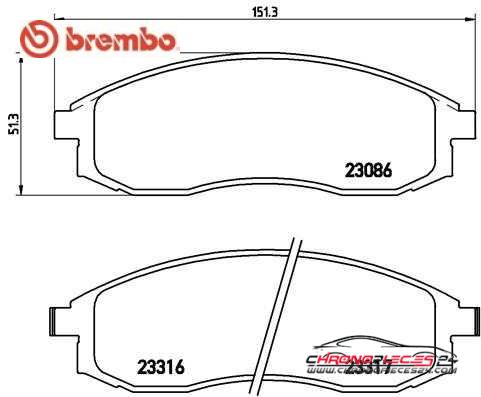 Achat de BREMBO P 54 032 Kit de plaquettes de frein, frein à disque pas chères