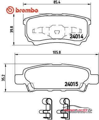 Achat de BREMBO P 54 034 Kit de plaquettes de frein, frein à disque pas chères