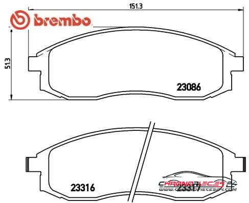 Achat de BREMBO P 54 037 Kit de plaquettes de frein, frein à disque pas chères