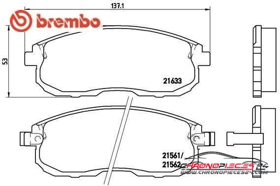 Achat de BREMBO P 56 021 Kit de plaquettes de frein, frein à disque pas chères