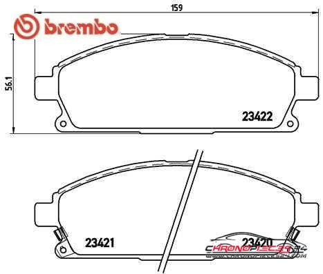 Achat de BREMBO P 56 040 Kit de plaquettes de frein, frein à disque pas chères