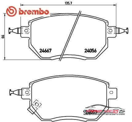 Achat de BREMBO P 56 051 Kit de plaquettes de frein, frein à disque pas chères