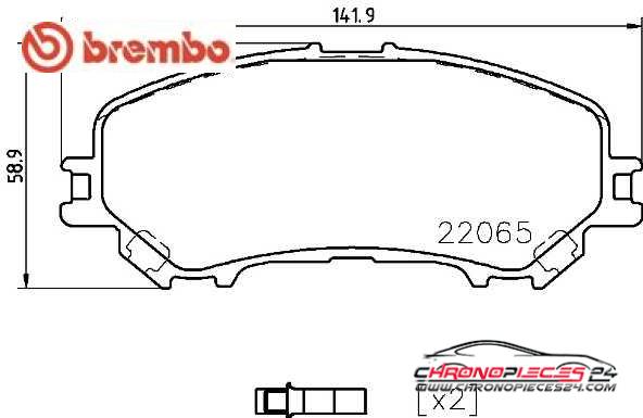 Achat de BREMBO P 56 099 Kit de plaquettes de frein, frein à disque pas chères