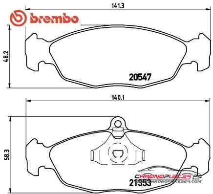 Achat de BREMBO P 59 011 Kit de plaquettes de frein, frein à disque pas chères