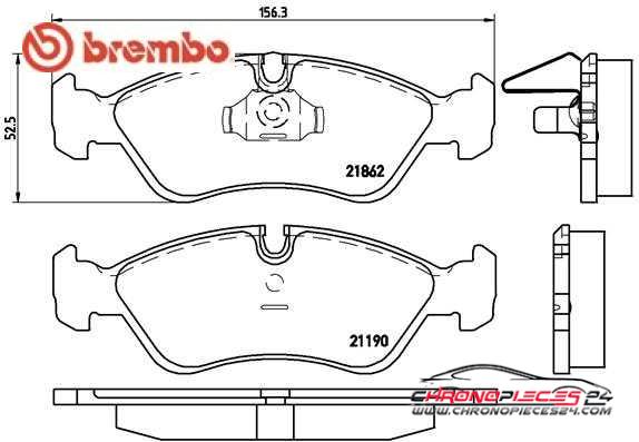 Achat de BREMBO P 59 017 Kit de plaquettes de frein, frein à disque pas chères