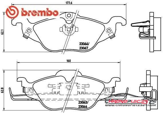 Achat de BREMBO P 59 030 Kit de plaquettes de frein, frein à disque pas chères