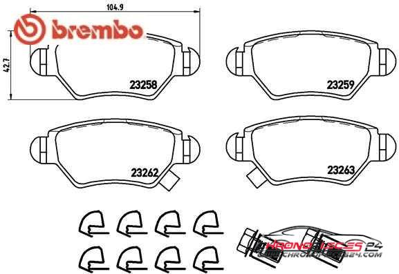 Achat de BREMBO P 59 031 Kit de plaquettes de frein, frein à disque pas chères