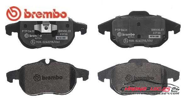 Achat de BREMBO P 59 043X Kit de plaquettes de frein, frein à disque pas chères