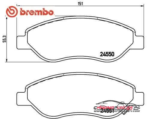 Achat de BREMBO P 59 053 Kit de plaquettes de frein, frein à disque pas chères