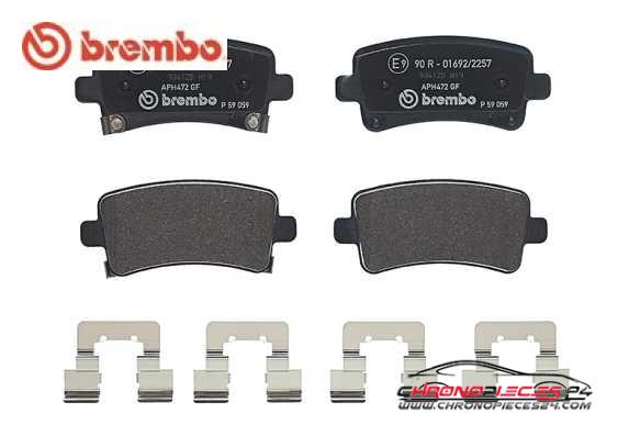 Achat de BREMBO P 59 059 Kit de plaquettes de frein, frein à disque pas chères