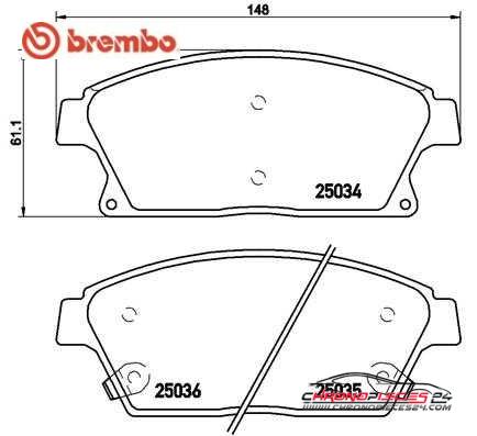 Achat de BREMBO P 59 077 Kit de plaquettes de frein, frein à disque pas chères