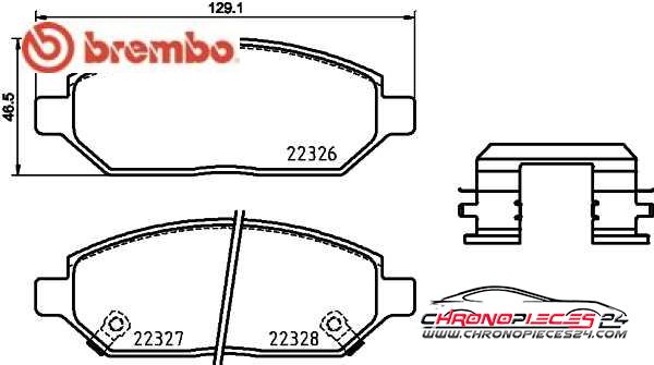 Achat de BREMBO P 59 088 Kit de plaquettes de frein, frein à disque pas chères