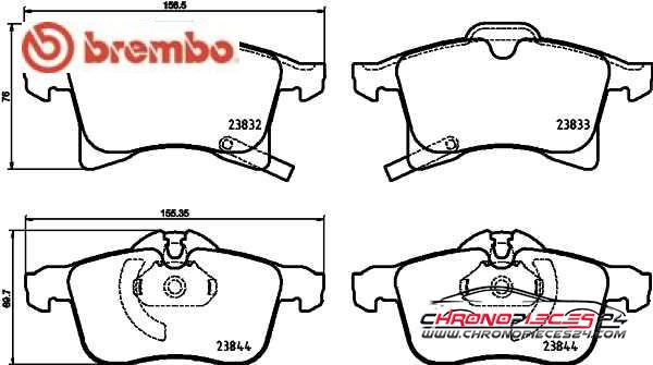 Achat de BREMBO P 59 089 Kit de plaquettes de frein, frein à disque pas chères