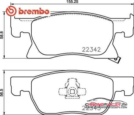 Achat de BREMBO P 59 092 Kit de plaquettes de frein, frein à disque pas chères