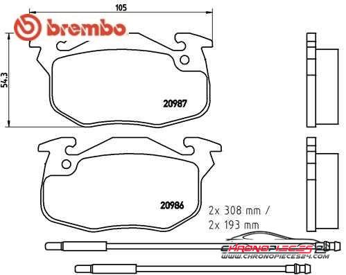 Achat de BREMBO P 61 044 Kit de plaquettes de frein, frein à disque pas chères