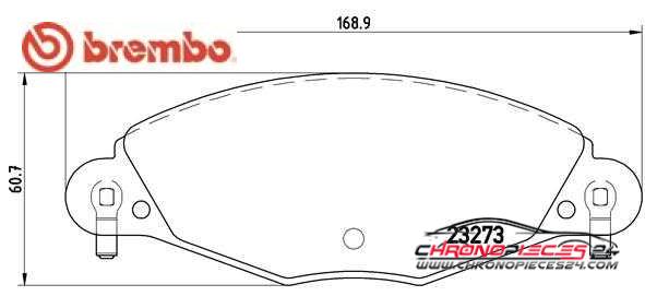 Achat de BREMBO P 61 072 Kit de plaquettes de frein, frein à disque pas chères