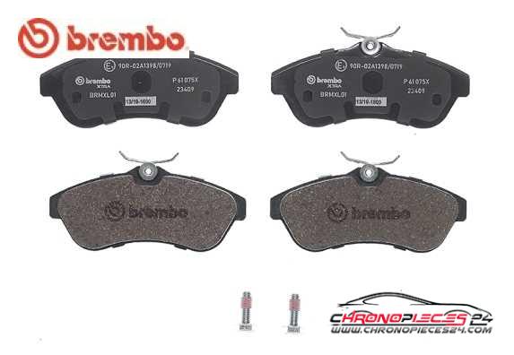 Achat de BREMBO P 61 075X Kit de plaquettes de frein, frein à disque pas chères