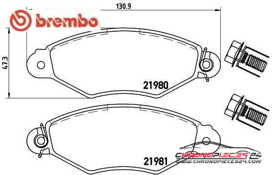 Achat de BREMBO P 61 098 Kit de plaquettes de frein, frein à disque pas chères