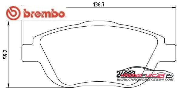 Achat de BREMBO P 61 103 Kit de plaquettes de frein, frein à disque pas chères