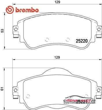 Achat de BREMBO P 61 105 Kit de plaquettes de frein, frein à disque pas chères