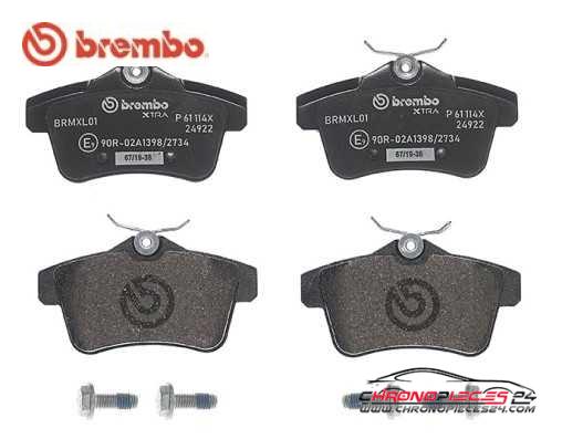 Achat de BREMBO P 61 114X Kit de plaquettes de frein, frein à disque pas chères