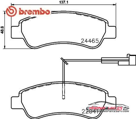 Achat de BREMBO P 61 125 Kit de plaquettes de frein, frein à disque pas chères