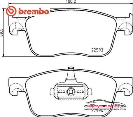 Achat de BREMBO P 61 134 Kit de plaquettes de frein, frein à disque pas chères