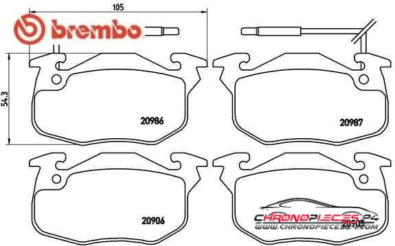 Achat de BREMBO P 68 010 Kit de plaquettes de frein, frein à disque pas chères