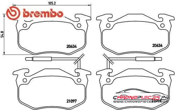 Achat de BREMBO P 68 015 Kit de plaquettes de frein, frein à disque pas chères