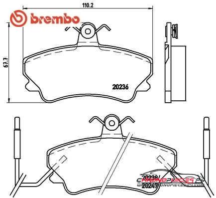 Achat de BREMBO P 68 019 Kit de plaquettes de frein, frein à disque pas chères