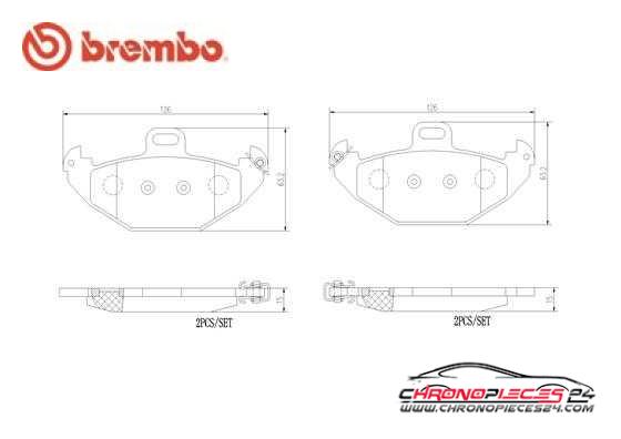 Achat de BREMBO P 68 021 Kit de plaquettes de frein, frein à disque pas chères