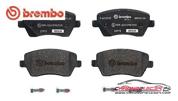 Achat de BREMBO P 68 033X Kit de plaquettes de frein, frein à disque pas chères