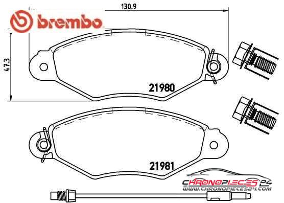 Achat de BREMBO P 68 042 Kit de plaquettes de frein, frein à disque pas chères