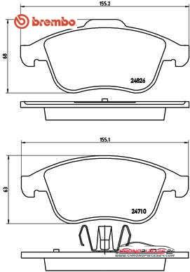 Achat de BREMBO P 68 047 Kit de plaquettes de frein, frein à disque pas chères