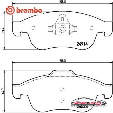 Achat de BREMBO P 68 050 Kit de plaquettes de frein, frein à disque pas chères