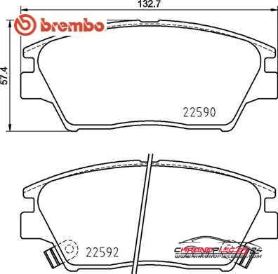 Achat de BREMBO P 77 001 Kit de plaquettes de frein, frein à disque pas chères