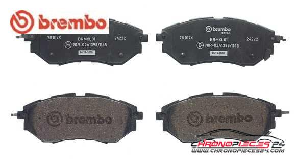 Achat de BREMBO P 78 017X Kit de plaquettes de frein, frein à disque pas chères