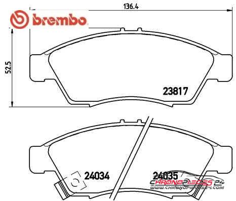 Achat de BREMBO P 79 014 Kit de plaquettes de frein, frein à disque pas chères